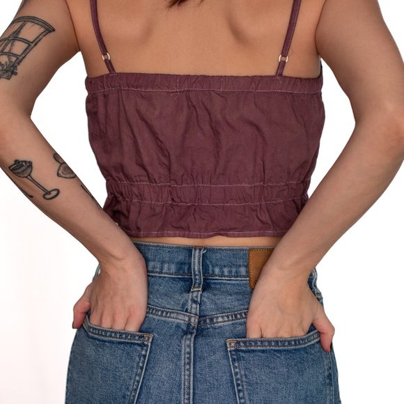 WOMN. • X-SMALL • Cropped Sleeveless Top • Purple - Picture 3 of 5